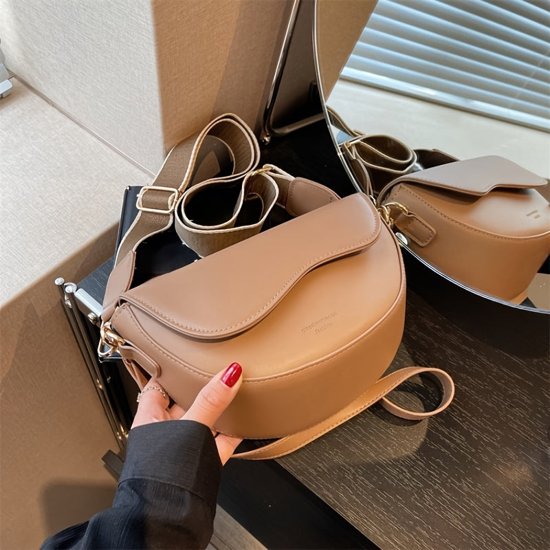 Vintage Shoulder Bag for Women - Lightweight, Durable Minimalist Crossbody Purse with Adjustable Strap in Black/Caramel/Khaki, Everyday Shoulder Bag | Vintage Style Bag | Adjustable Strap Bag