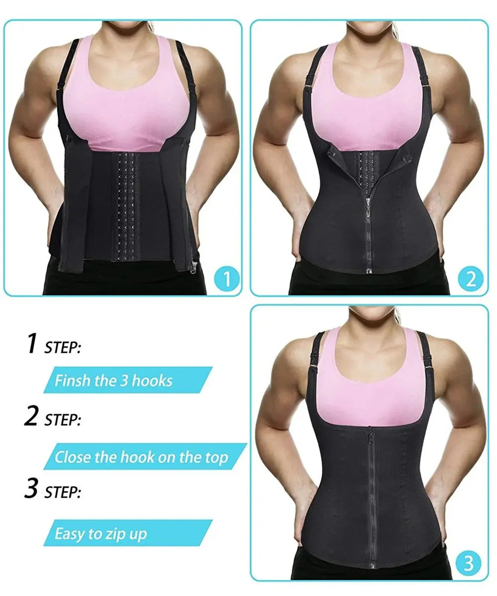 Schlanke Taille, starkes Ich – Waist Trainer Top mit Reißverschluss für Frauen 🔥