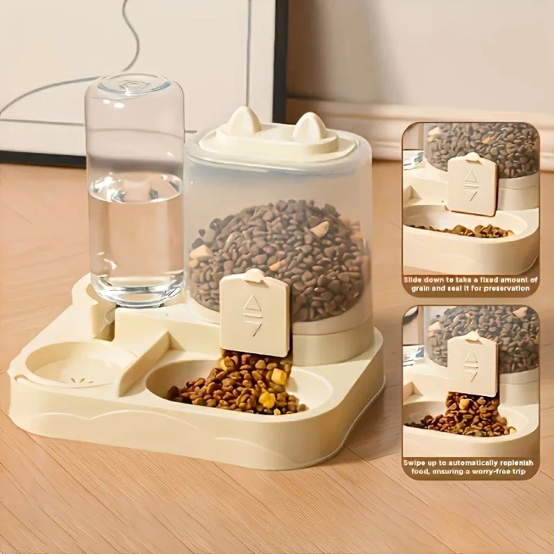 2-in-1 Automatischer Futterautomat für Katzen & Kleinhunde – Nass & Trocken