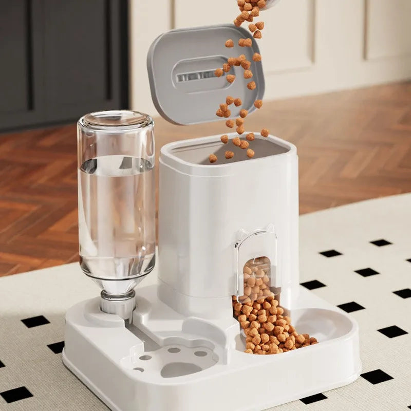 2-in-1 Futterautomat & Wasserspender für Katzen und Hunde