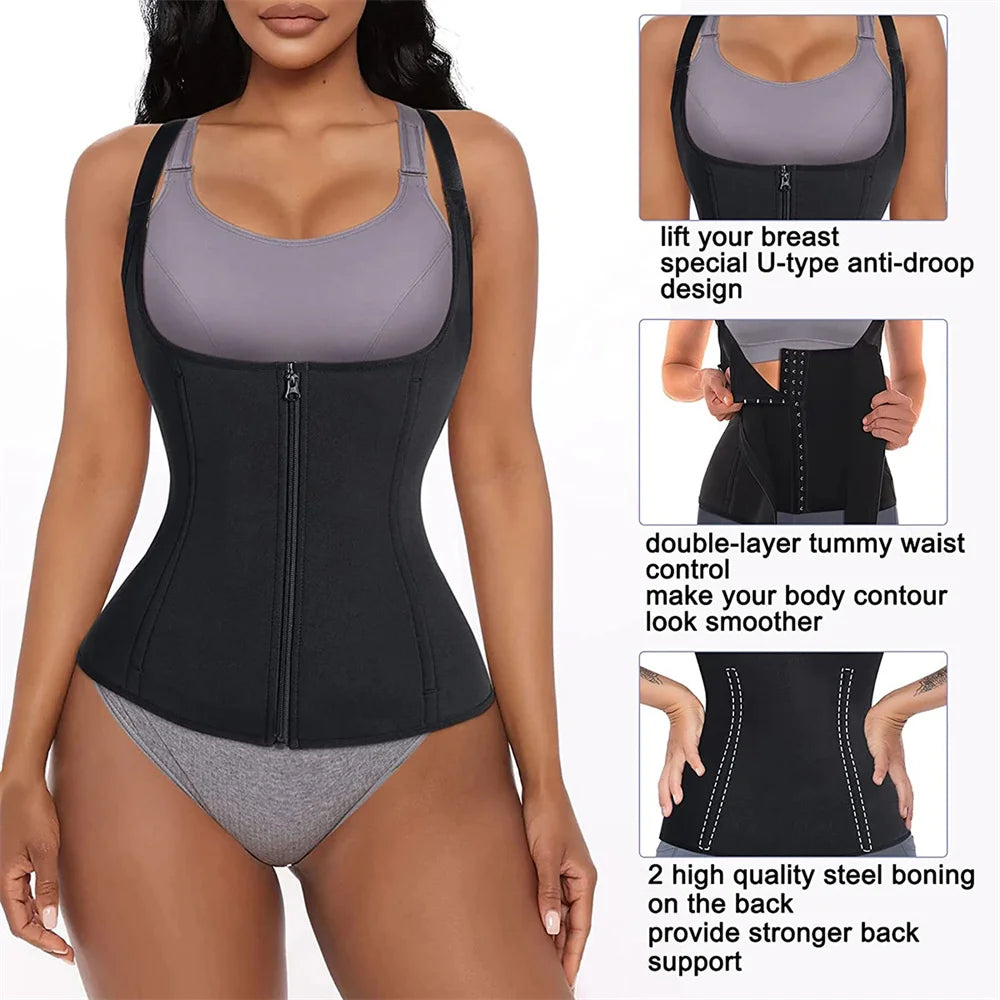 Schlanke Taille, starkes Ich – Waist Trainer Top mit Reißverschluss für Frauen 🔥